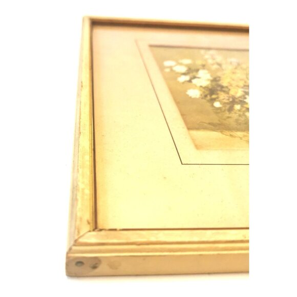 Botanical Arrangement in White Vase Vintage Old Framed Print - Picture 9 of 10